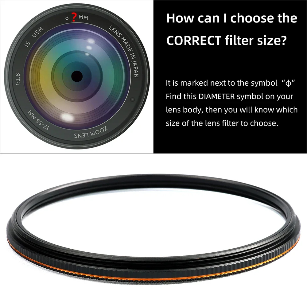 Filtro de lente de cámara Lightdow 6 en 1 Kits UV + CPL + FLD + ND 2 4 8 49mm 52 55 58 62 67 72 77 82 para lente de cámara Cannon Nikon