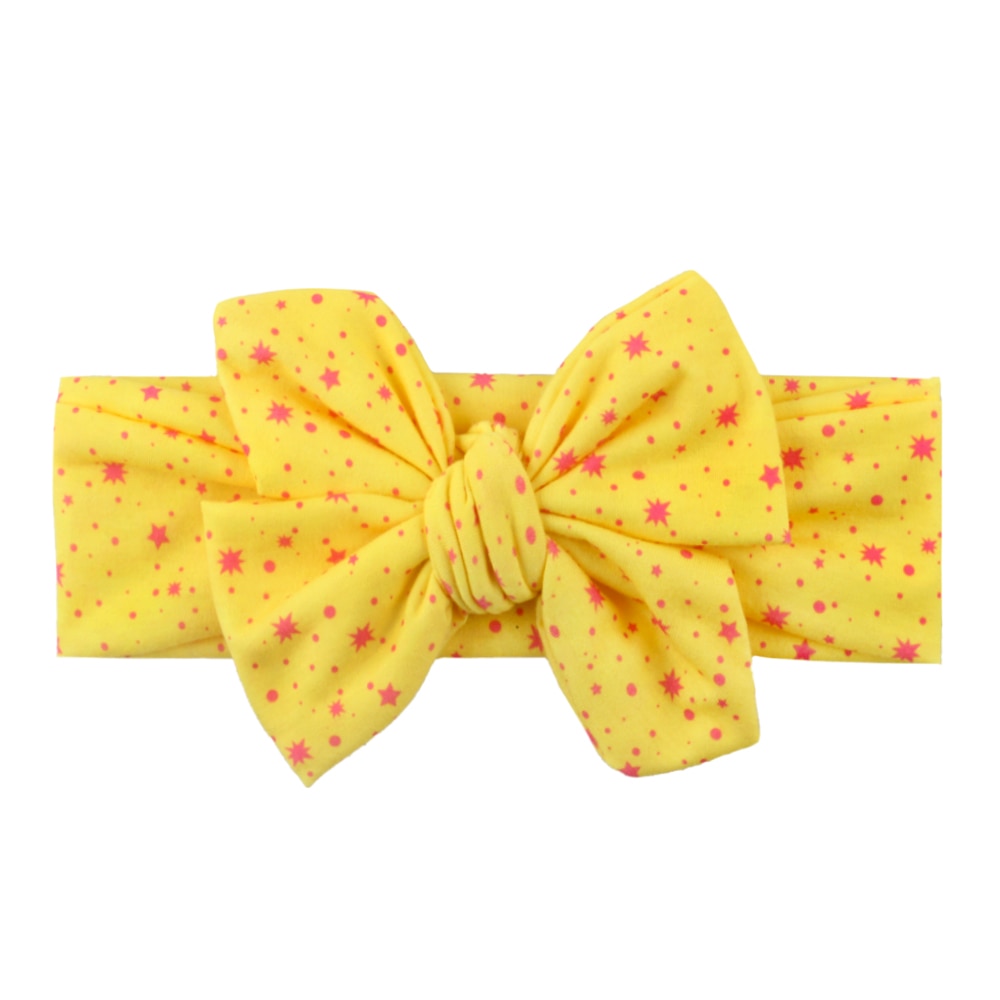 Baby Toddler Girls Kids Bunny Rabbit Bow Knot Turban Headband Hair Band Headwrap: Yellow