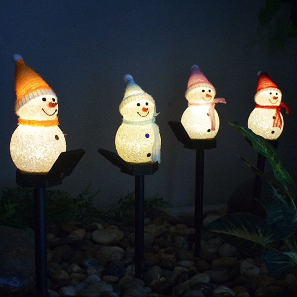 Luz Solar de exterior para jardín hermoso hombre de nieve, lámpara de paisaje nocturno, decoración de jardín para Navidad, serie de dibujos animados, de vacaciones para niños
