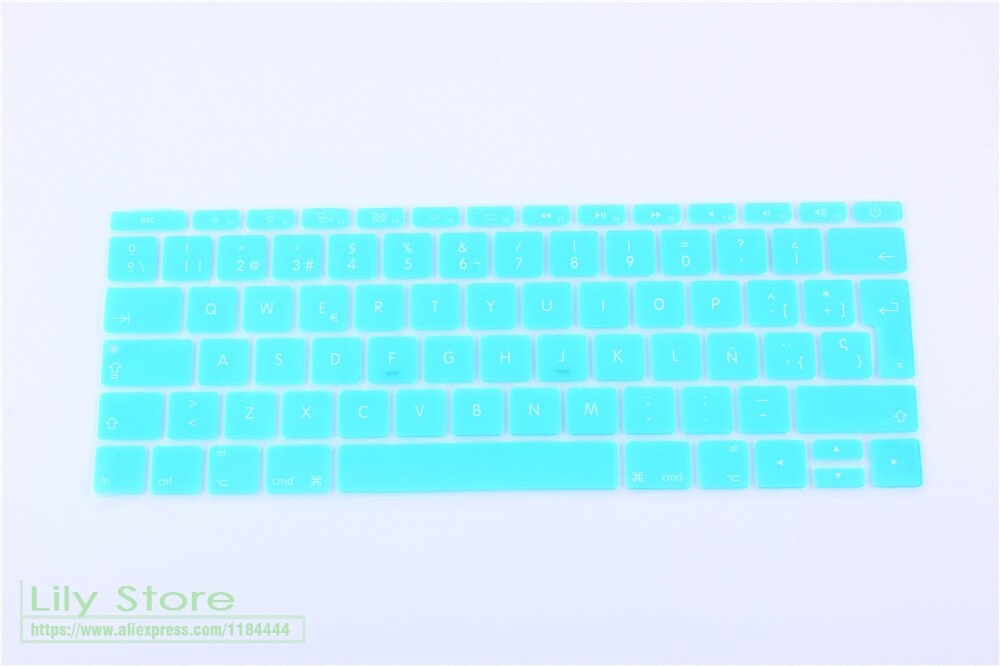 Silicone Keyboard Cover for MacBook 12" A1534 & MacBook Pro 13" A1708 - Ultra-thin Dustproof & Waterproof Skin: White blue