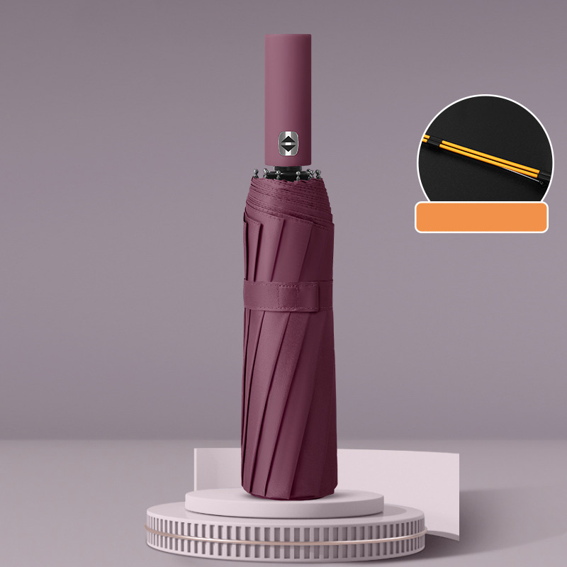 Ombrello automatico Xiaomi 24 Bone tinta unita leggero pieghevole parasole esterno di grande formato protezione UV ombrello automatico: Viola