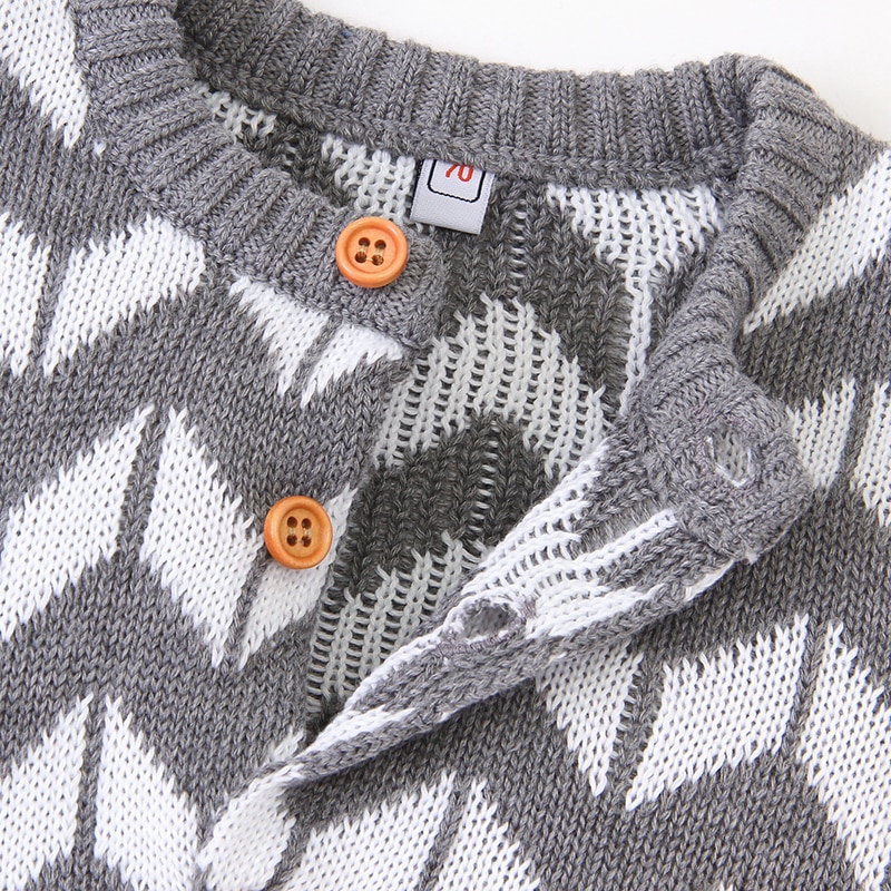 Kids Baby Girl Boy Knitted Romper Unisex Kids Long Sleeve Autumn Winter Jumpsuit Knitwear Infant Boys Girls Clothes