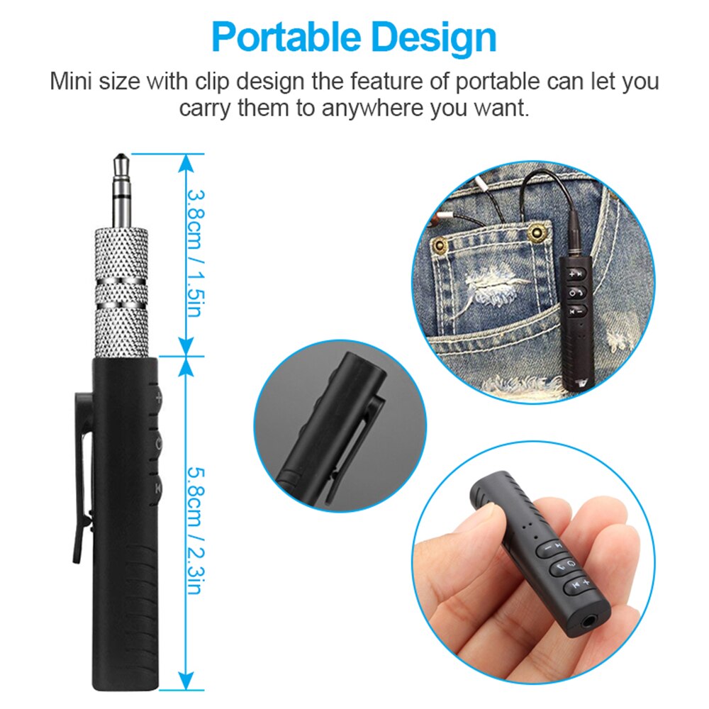 Mini Wireless 4.1 Bluetooth Adapter Dongle Receiver AUX 3.5mm Jack Audio Music Stereo Car Portable 2.4Hz For Computer Headphones