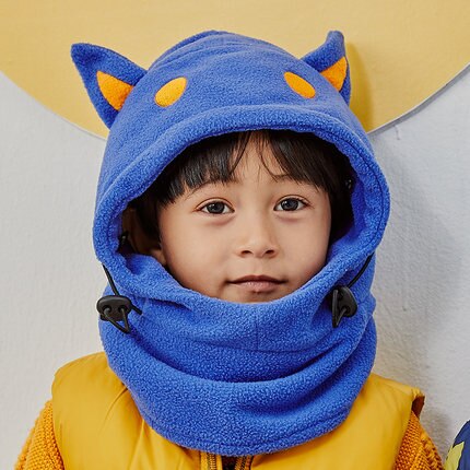 Winter kindermuts sjaal wanten kat vleermuis pinguïn eend gebreide baby kindermuts mutsen sjaals warmers handschoenen voor jongens meisjes: Blauw / 6-12m