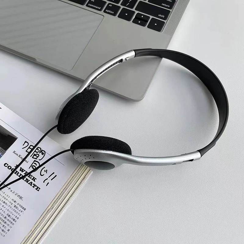 3.5mm Retro Headset Headphones Y2k Personality Wired Headset Music Mp3 Walkman Portable Wire Small Headphone Photo Props