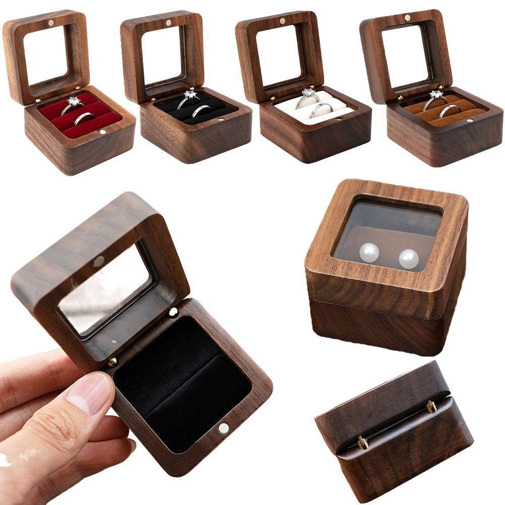 Portagioie in legno anello amante espositore scatola di fidanzamento matrimonio coppie anello portaoggetti matrimonio anniversario regalo d'amore