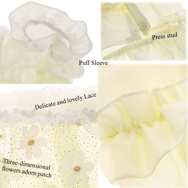 Verano dulce gato ropa de manga Puff de la hermosa princesa vestido de traje para gatos gatito lindo falda accesorios para mascotas