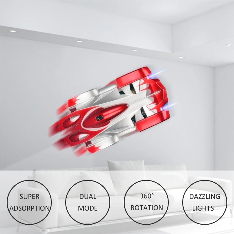 Anti gravité plafond escalade voiture électrique LED 360 rotation cascadeur RC voiture antigravité Machine Auto jouet voitures avec télécommande