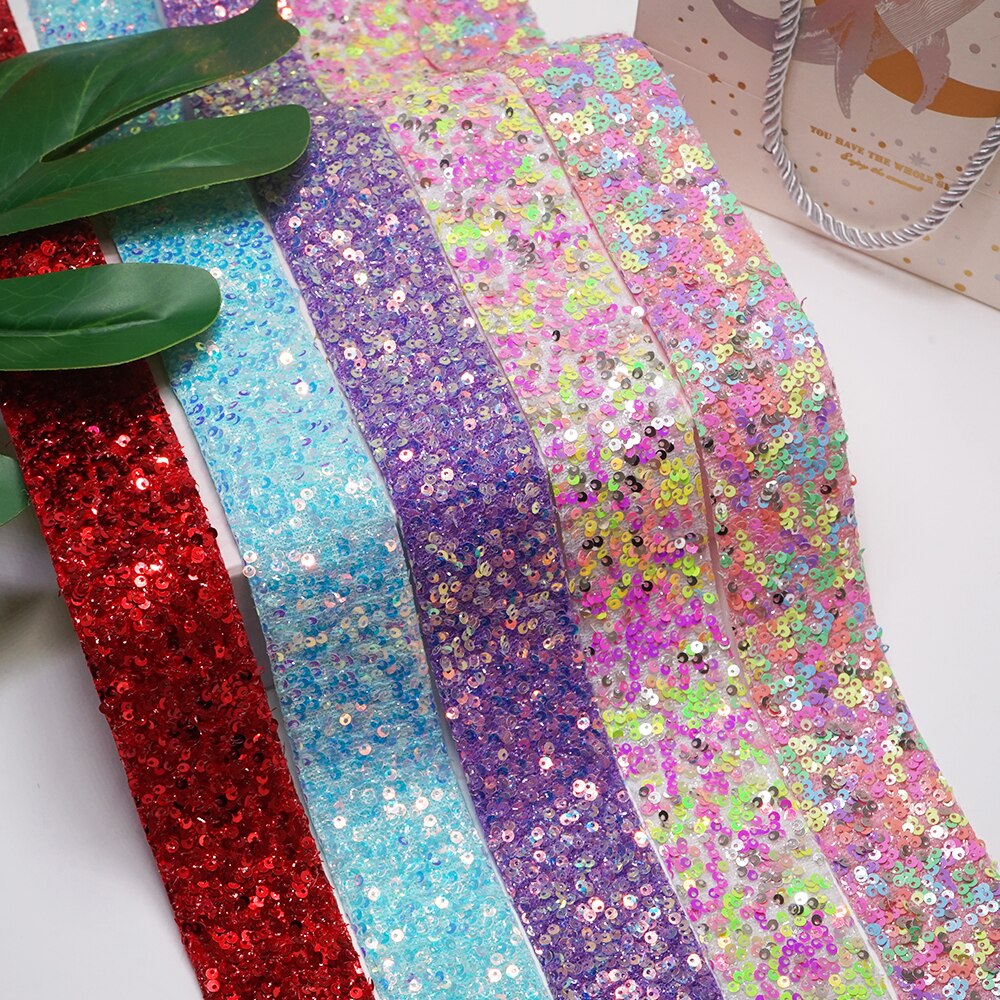 5 Yards 1.5 &quot;38Mm Breedte Sequin Linten Voor Strikken Diy Craft Decoratie Verpakking Levert. H5403728