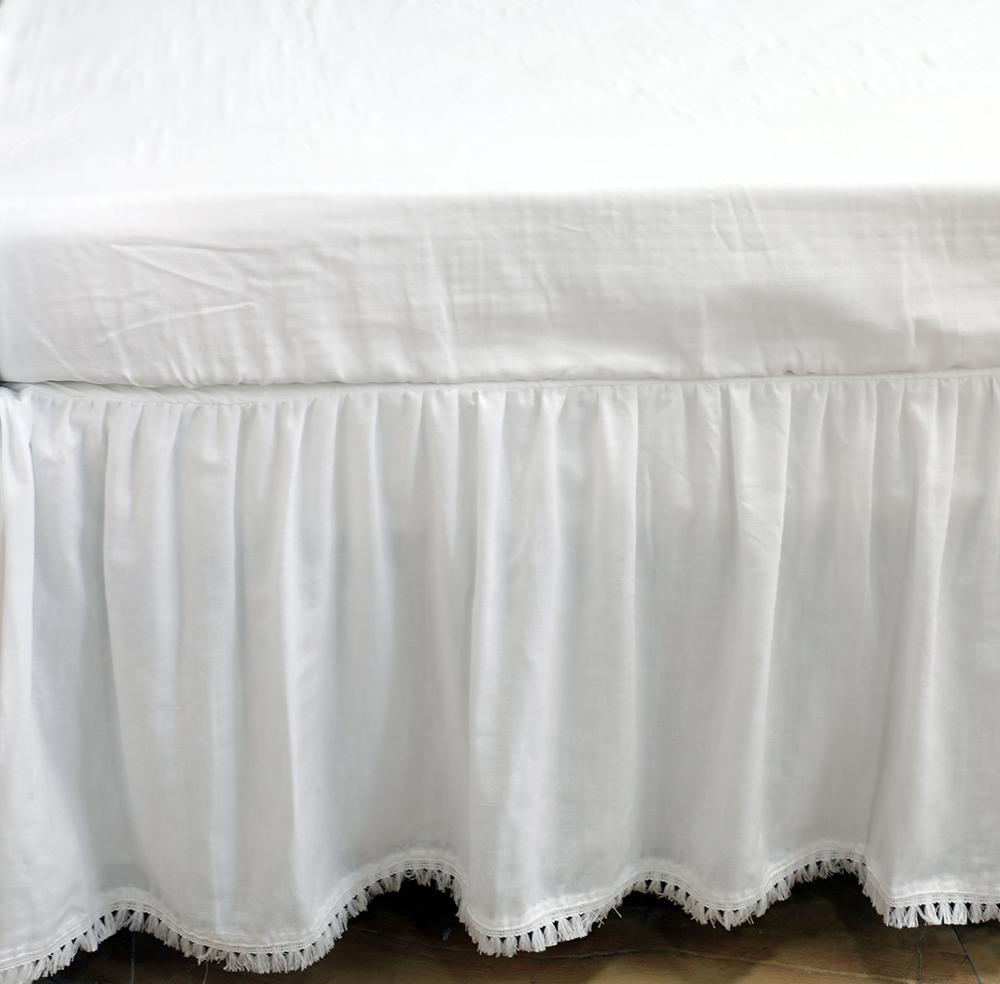 Wieg Bed Rok Stof Ruches Voor Baby Meisjes En Jongens Beddengoed Sets (Wit)