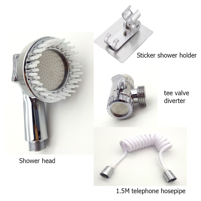 Zloog Beauty Salon Shower Head High Pressure Faucet External Short Showerhead with Comb: Set 3