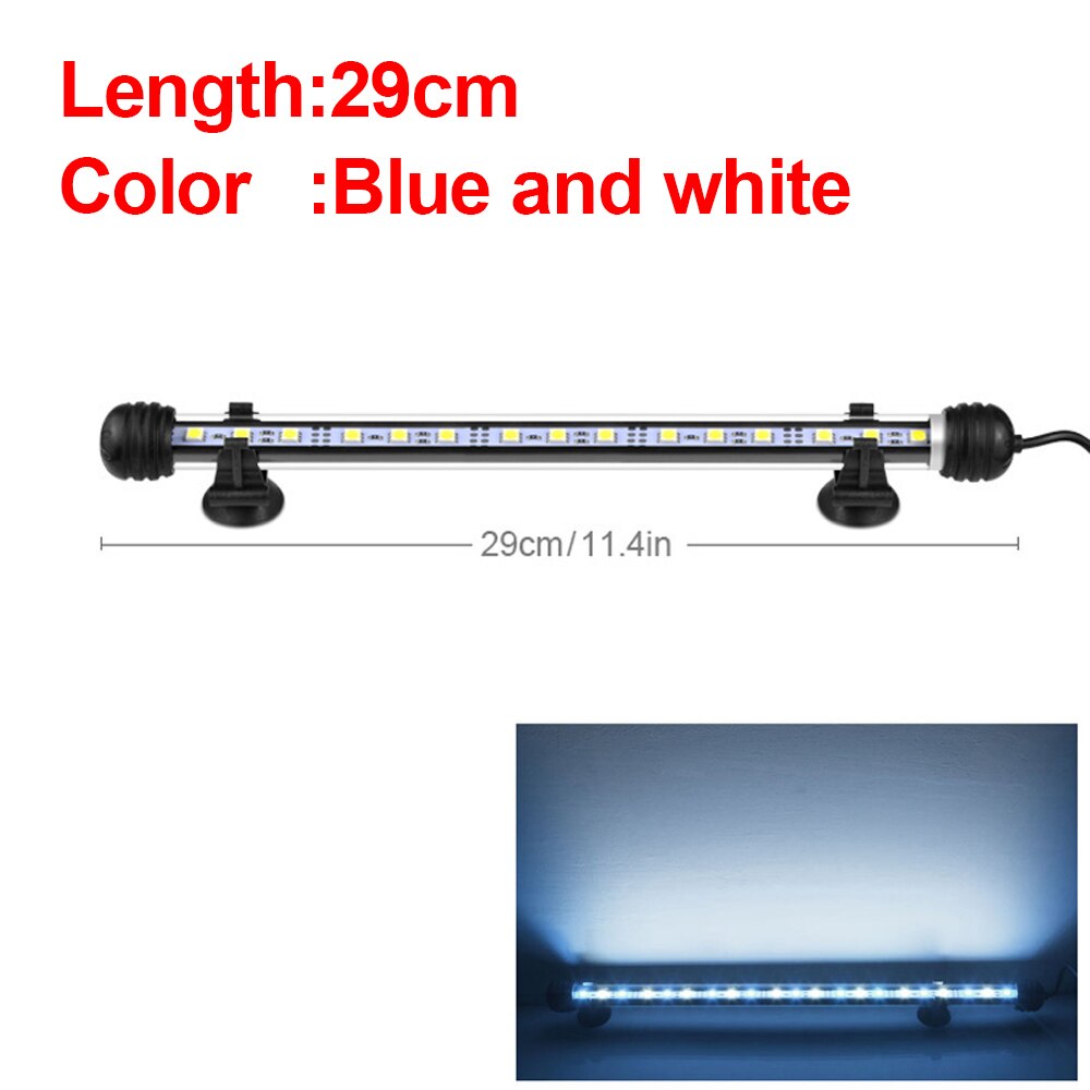 Aquarium light Fish Tank LED lighting For Aquarium Aquatic Pant Grow lamp 19-49cm Aquariums Decoration Fishbowl Accessories 220V: 29cm White-Blue