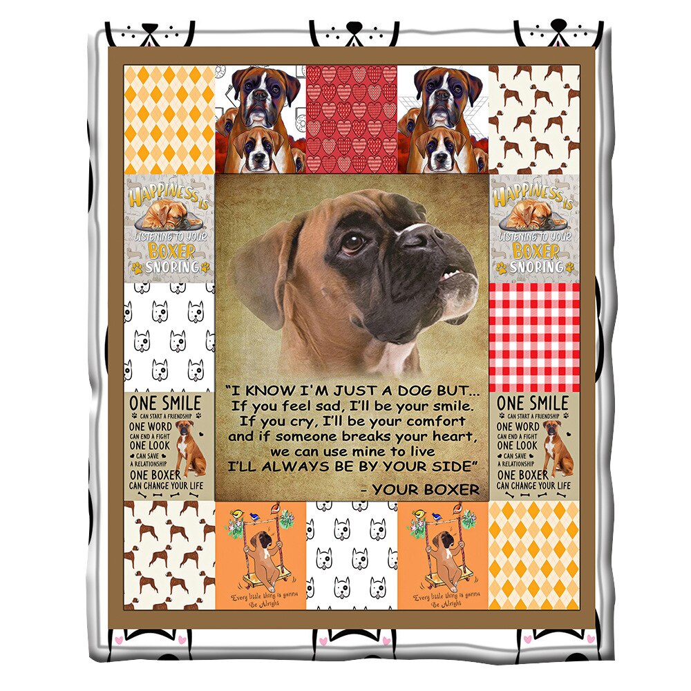 Manta de franela para perro bóxer, manta suave de felpa para sofá, cama, sofá escolar, manta acogedora para decoración del hogar: Pattern 1 / 150x200cm