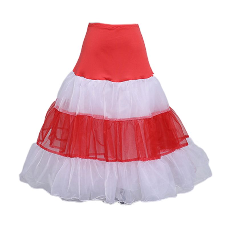 Women Contrast Candy Color Stripes Petticoat Ruffles Soft Tulle Party Tutu Skirt X7YC: 1