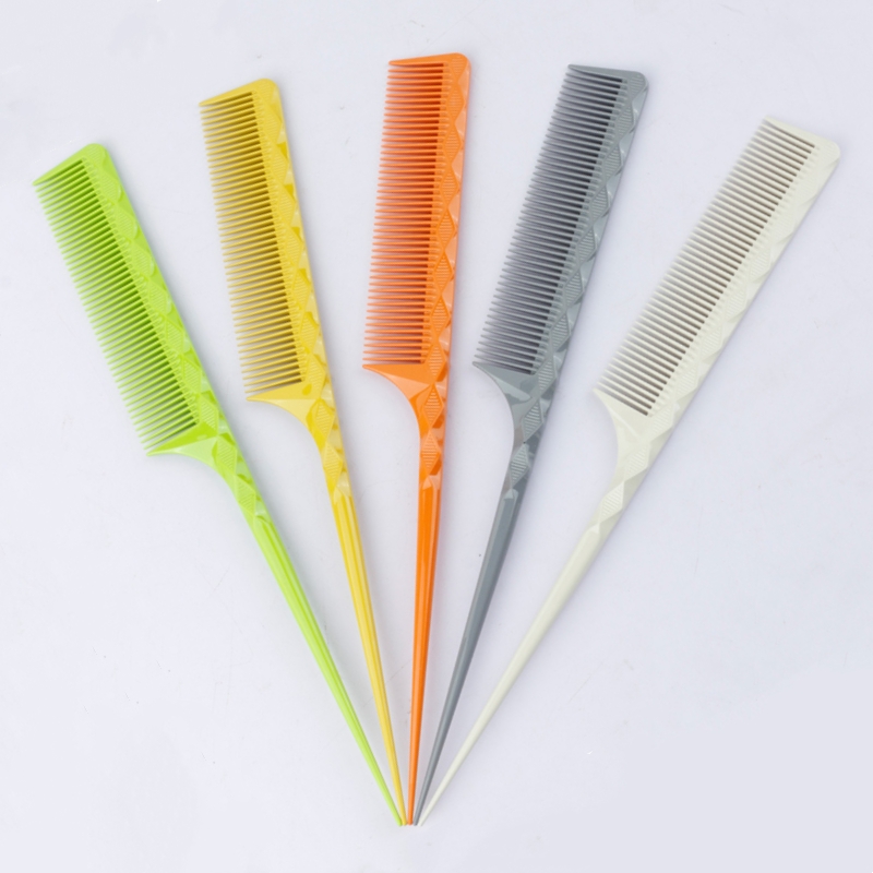 Peine de cola puntiaguda para peluquería, peines de estilismo para mujer, cepillo de pelo para corte de pelo, cepillo de dientes denso para peluquero