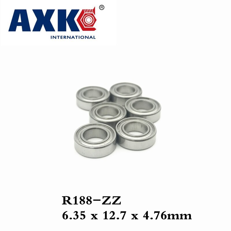 Axk 10pcs R188zz Lager R188 Zz Miniatuur R188-zz Diepgroefkogellager 6.35*12.7*4.76mm