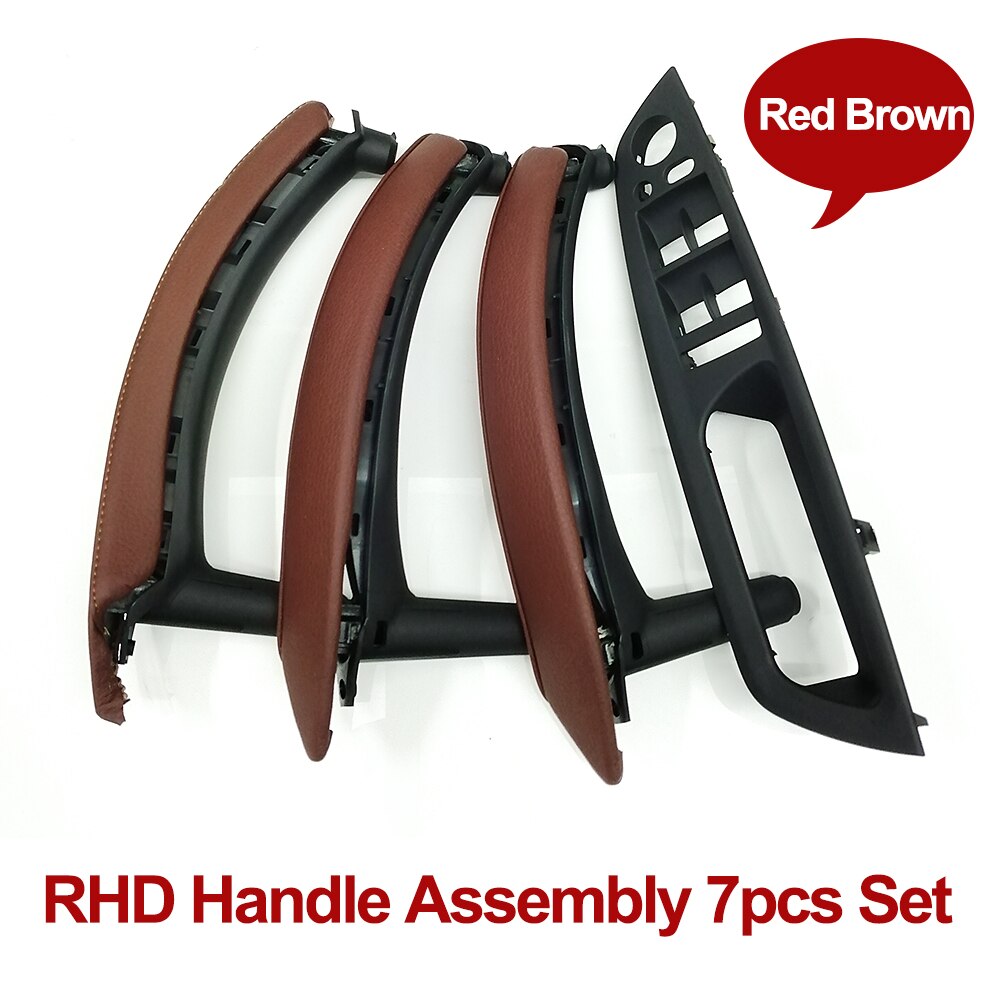 RHD Right Hand Driver Interior Door Armrest Leather Pull Handle Full Set For BMW X5 X6 E70 E71 E72 2007