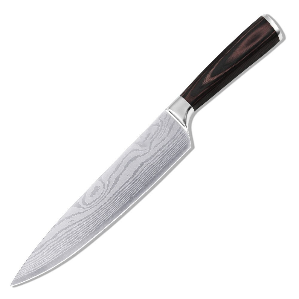 Cuchillo de cocina para Chef de acero damasco de 8 pulgadas, cuchillo de cocina con hoja afilada de acero inoxidable, cuchillos profesionales japoneses para rebanar Chef: knife 11