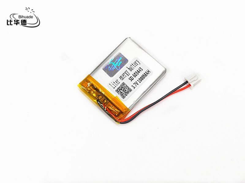 XHR-2P 2.54 3.7 v 603443 1000 mah Ultra-low-cost aanbod van lithium batterijen GPS 60*34*43 (mm)