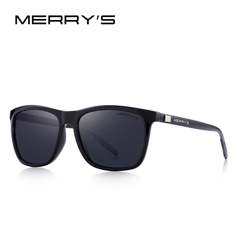 MERRYS gafas de sol de aluminio Retro Unisex polarizadas lentes Vintage gafas de sol para hombres/mujeres S8286: C07 Black Black