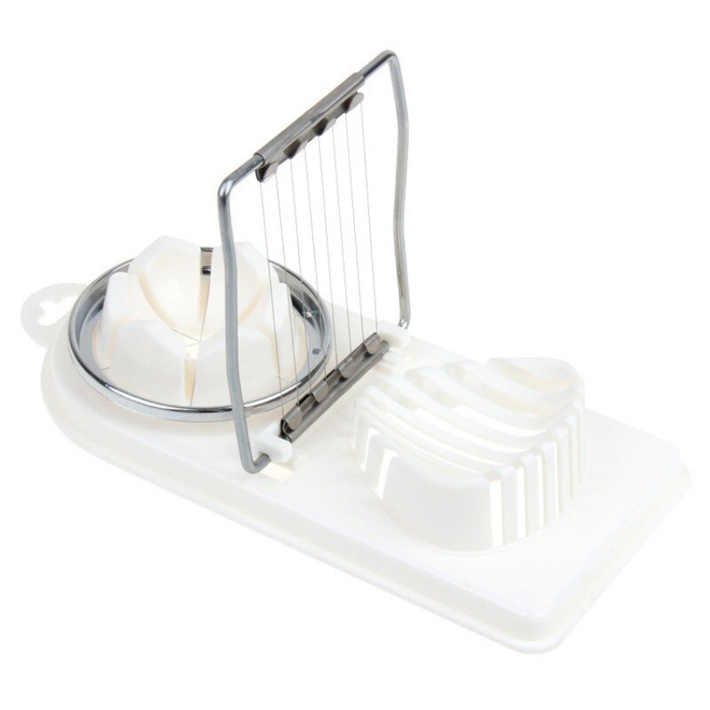 Stainless Steel Double Chamber Wire Boiled Egg Slicer Strawberry Mushroom Cutter Chopper: Default Title