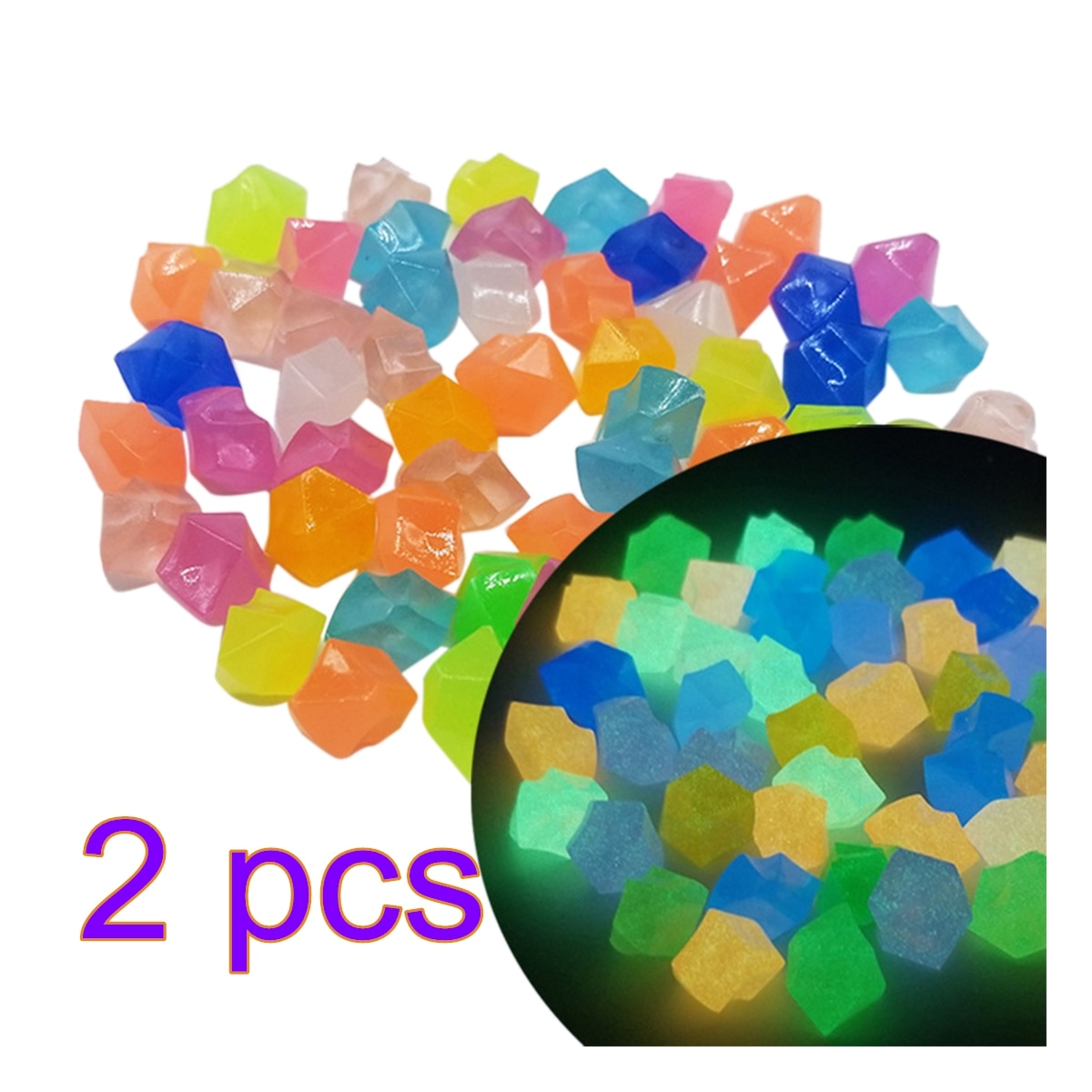 300 Pcs/600Pcs 14 Mm Lichtgevende Stenen Glow In The Dark Pebbles Glow Grind Voor Yard En Loopbruggen woondecoratie Accessoires: 600pcs  colorful