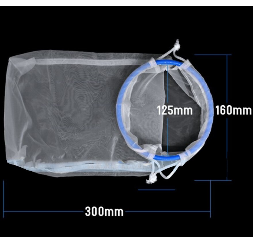 Soporte para calcetines y filtro de Acuario, Burbuja Magus, rejilla para filtro de pecera, bolsas de calcetines, cesta de plástico transparente de 4 pulgadas y 7 pulgadas: Red nylon filter bag