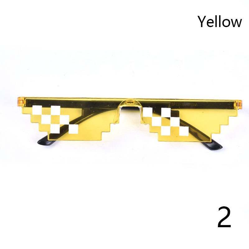 Retro Glasses 8 Bit Pixelated Sunglasses Men's Women's Clothing Brand Thug Life Party Glasses: YL2