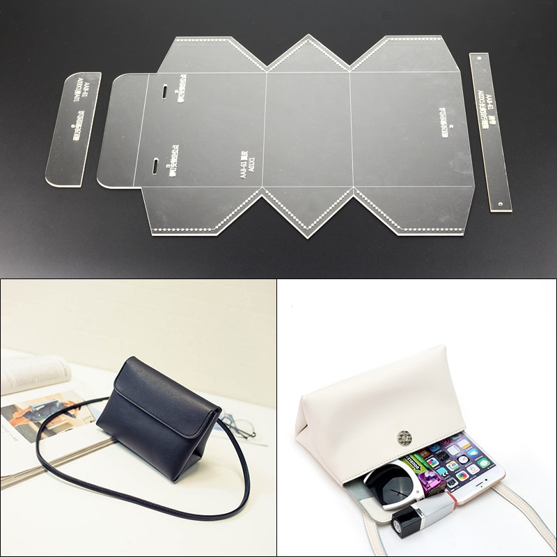 1set DIY Women small handbag leather handcraft sewing patterns acrylic template template 13x10x10cm