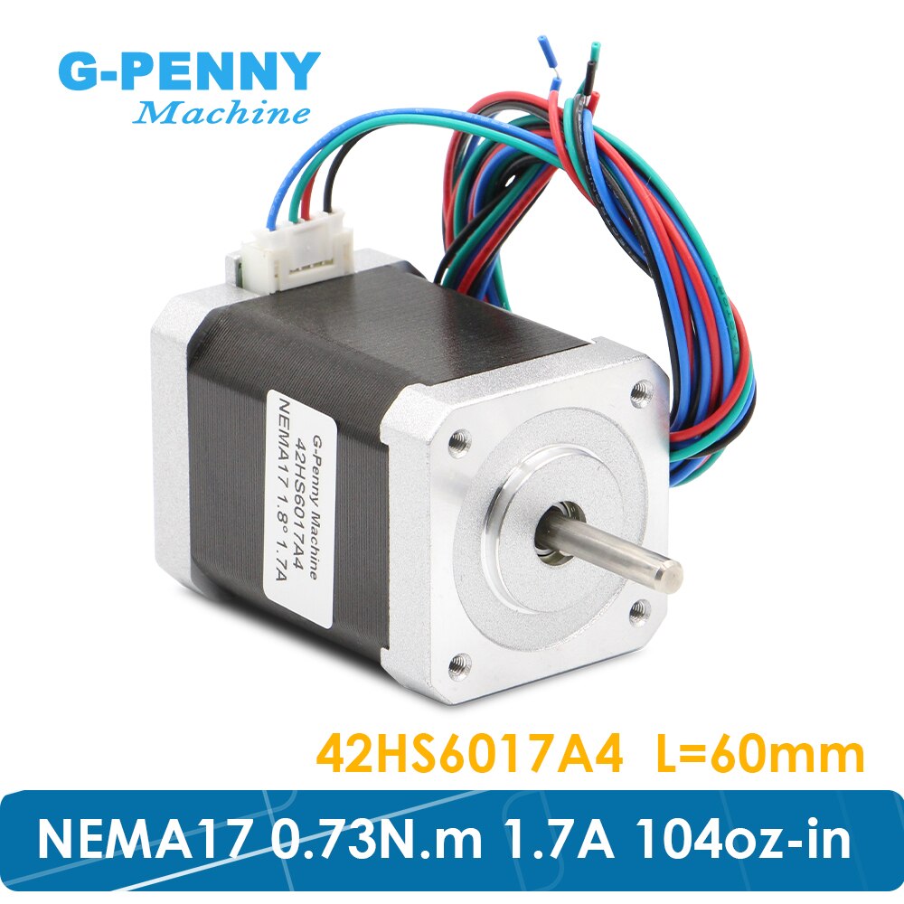 Nema17 Stappenmotor 60Mm Lengte 1.7A 0.73Nm 7.3Kg. Cm 104Oz-in High Torque Nema 17 Stappenmotor 7.3Kg. Cm Voor 3D Printer