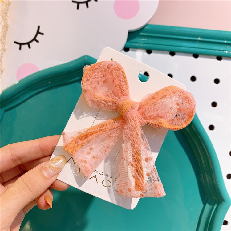 Children Sweet Lovely Candy Barrettes Bowknots Kids Lace Lovely Color Ribbon Hair Clip Bows Baby Cute Hair Accessories: 4