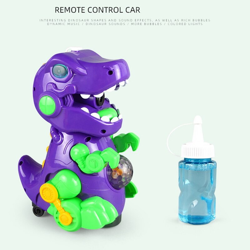 Bubble Machine Dinosaurus Bubble Blower Lopen & Verblijf Nog Twee Instellingen Muziek & Licht Bump Functie Peuter Speelgoed Voor Kids