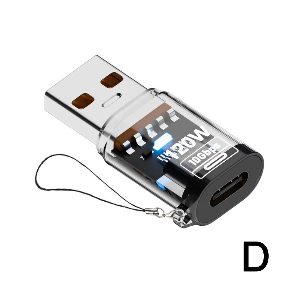 USB 3.2 Type-A To USB-C Adapter OTG 10Gbps 40Gbps 120W 240W 3in1 Fast Charging Adapter Data Transmission Headphones Converter: Orange