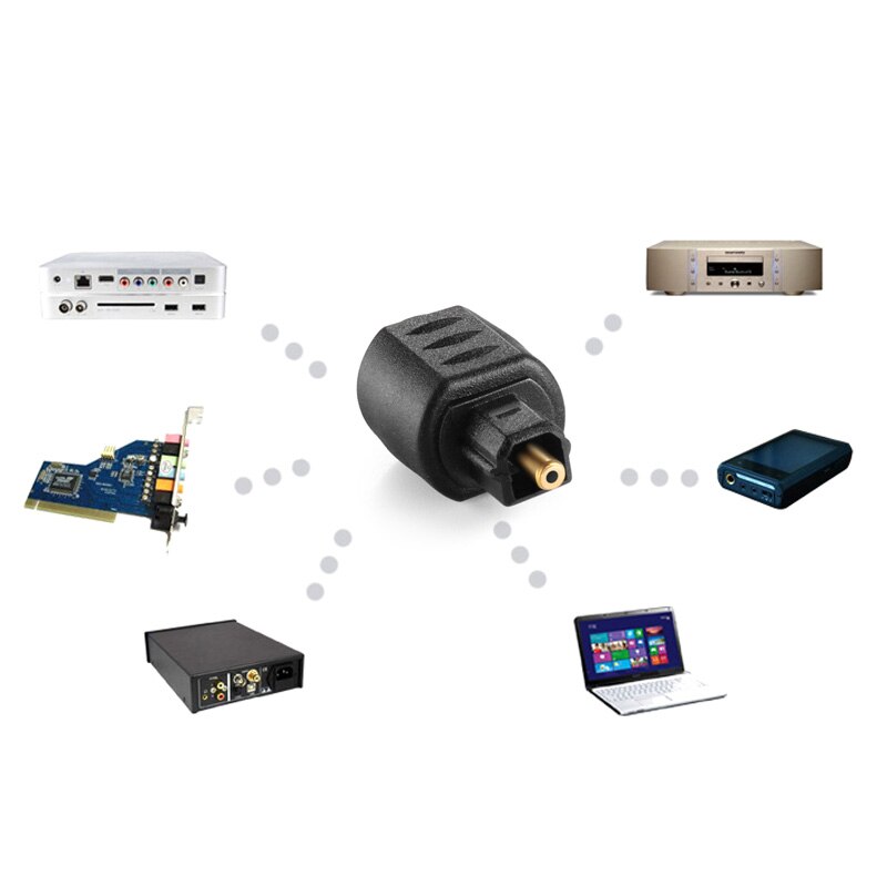 Jack da 3.5mm a spina Toslink digitale testa quadrata maschio a testa tonda convertitore Audio fibra ottica femmina mini adattatore O ottico