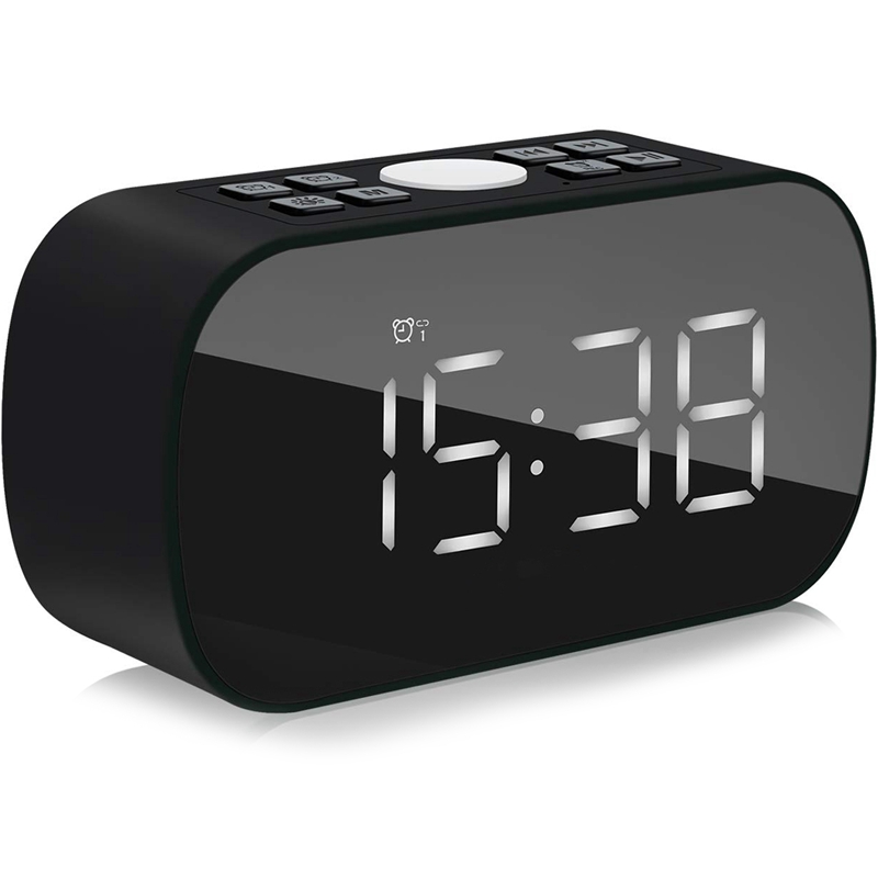 Wekker Radio Met Draadloze Bluetooth Speaker Fm Radio Nachtlampje 5 Inch Led Digitale Display Sleep Timer Met Snooze func