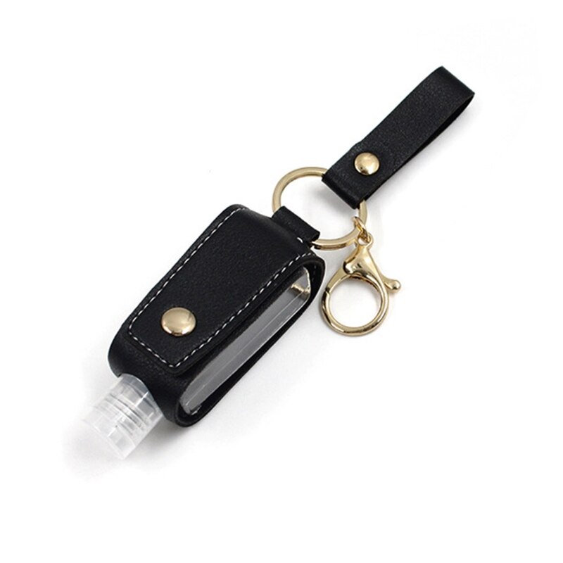 Reiseflaschen Set - Nachfüllbare Behälter - PU Leder Tasche Halter - Schlüsselanhänger - Quetschflaschen: BK1