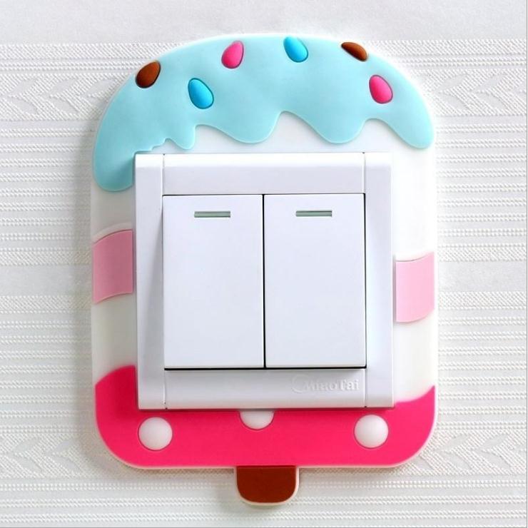 Cartoon Cute Switch Sticker Glow in Dark Wall Sticker Luminous Switch or Socket Soft Silicone Protect Cover On-Off Decor Sticker