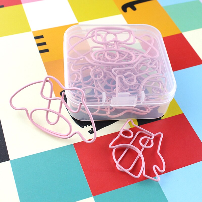 Mini Clip en métal en forme de trombone, dessin animé hibou rose, -page, mignon, planificateur, Accessoire de Bureau