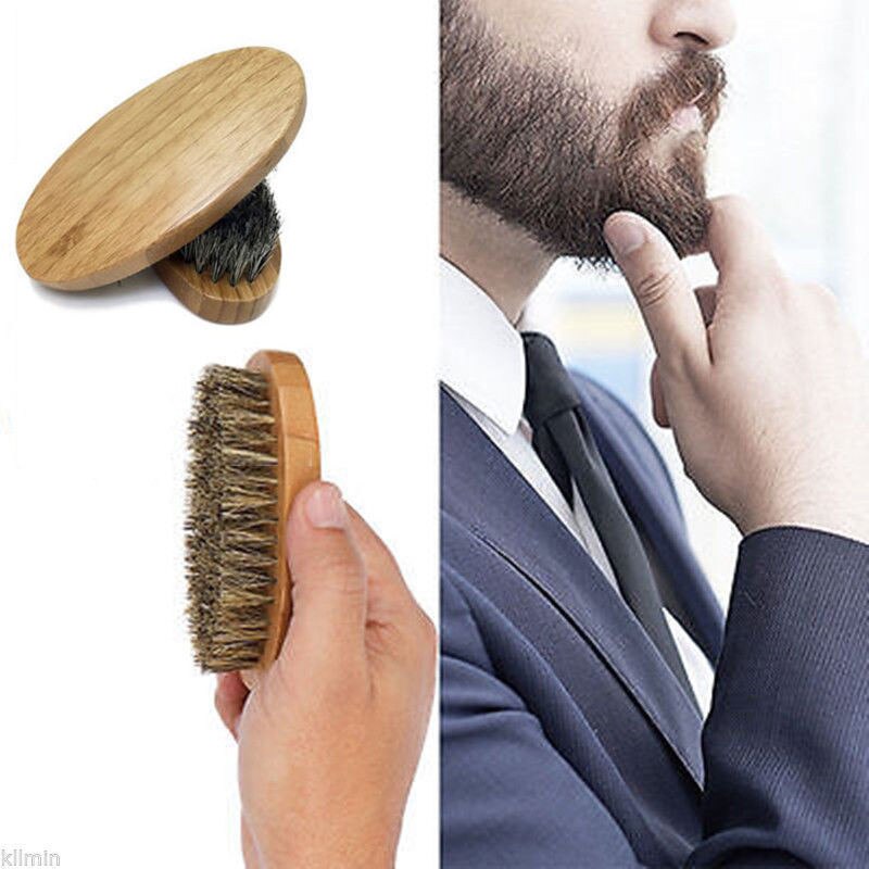 Herre vildsvin hår børste hårdt rundt træ håndtag skæg overskæg børste sæt maquiagem baby børster kamme