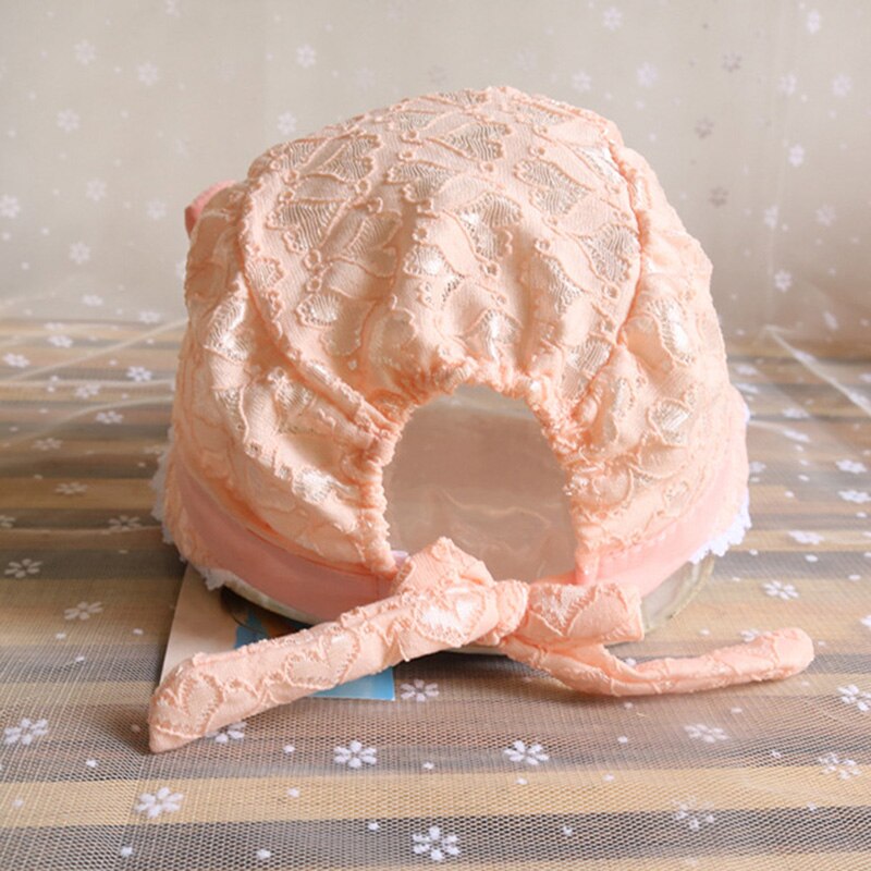 Vår och sommar söt baby prinsesshatt med spets enfärgad spets bebis barn flicka barn nät skål keps flicka solhatt