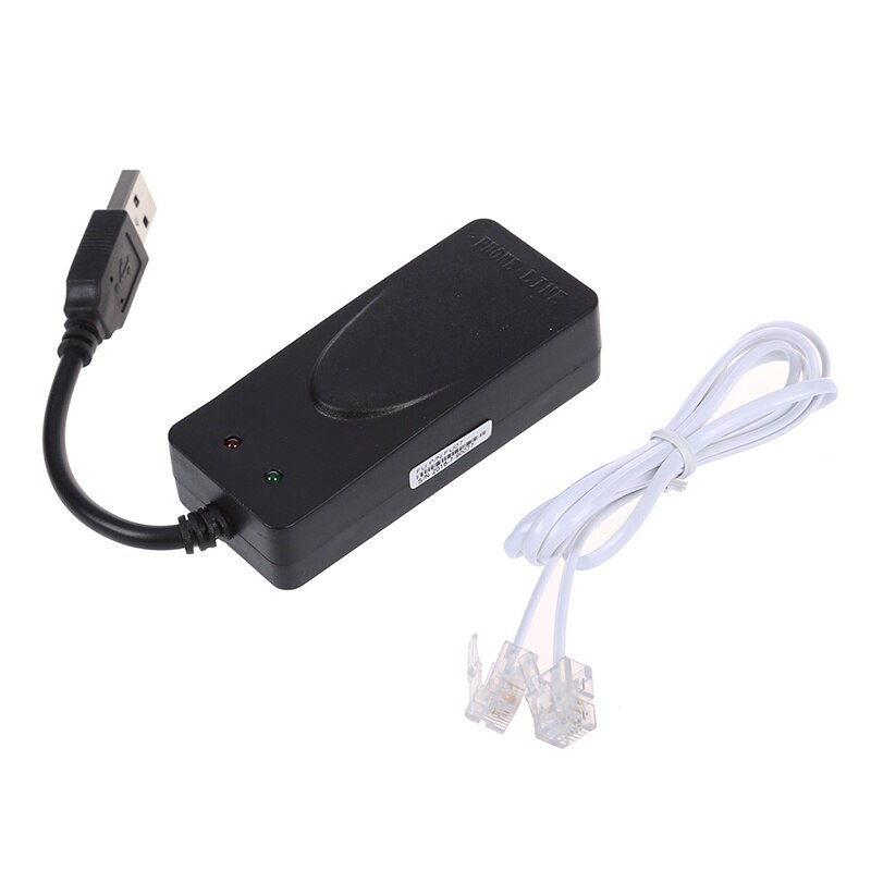 56k data-/faxmodem met usb-interface, twee aansluitingen, ondersteuning voor beller-id en onderscheidende beltoondetectie, automatische opmaak/snelheidsdetectie, zwart