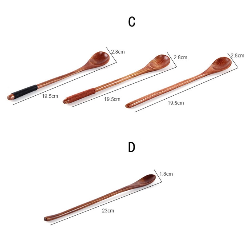 Cuillère à café en bois bambou cuisine ustensile de cuisine outil soupe remuant cuillère à café restauration vaisselle remuer bâton lait thé lait miel