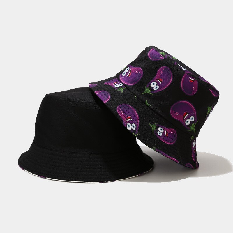 Cartoon Printed Cute Bucket Hat Summer Reversible Fishermant Hat For Women Men Street Hip Hop Fishing Cap Gorro