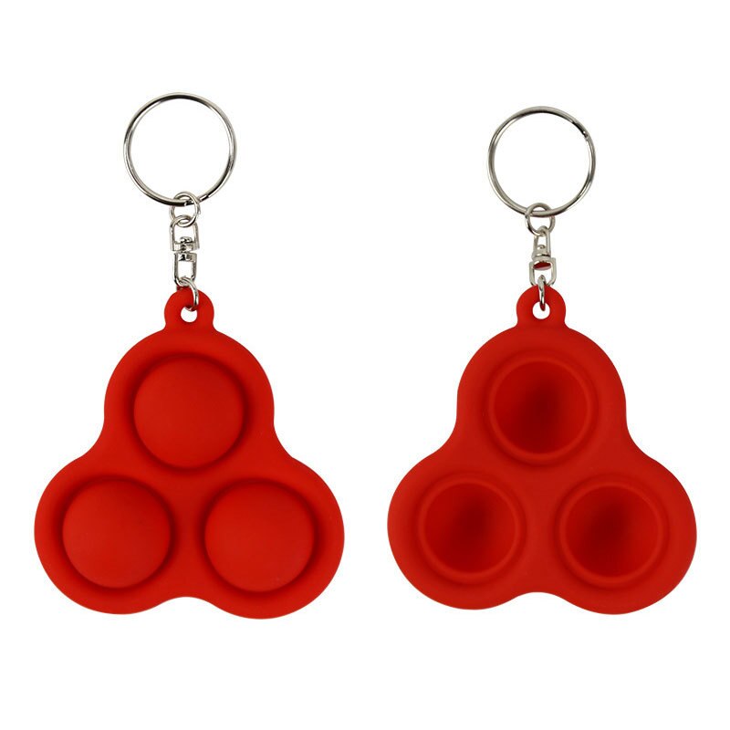 1pcs Simple Dimple Fidget Toys Dimples Key Chain Anti Toys Stochastic Carries Convenient Stress Reliever Toys: Red