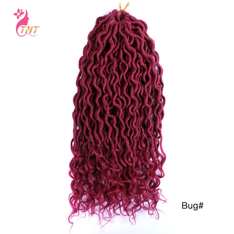 18" Faux Locs Curly Ends Crochet Hair Synthetic River Goddess Locs passion Twist Braiding Hair Extensions Faux Locs Curly Braids: BUG