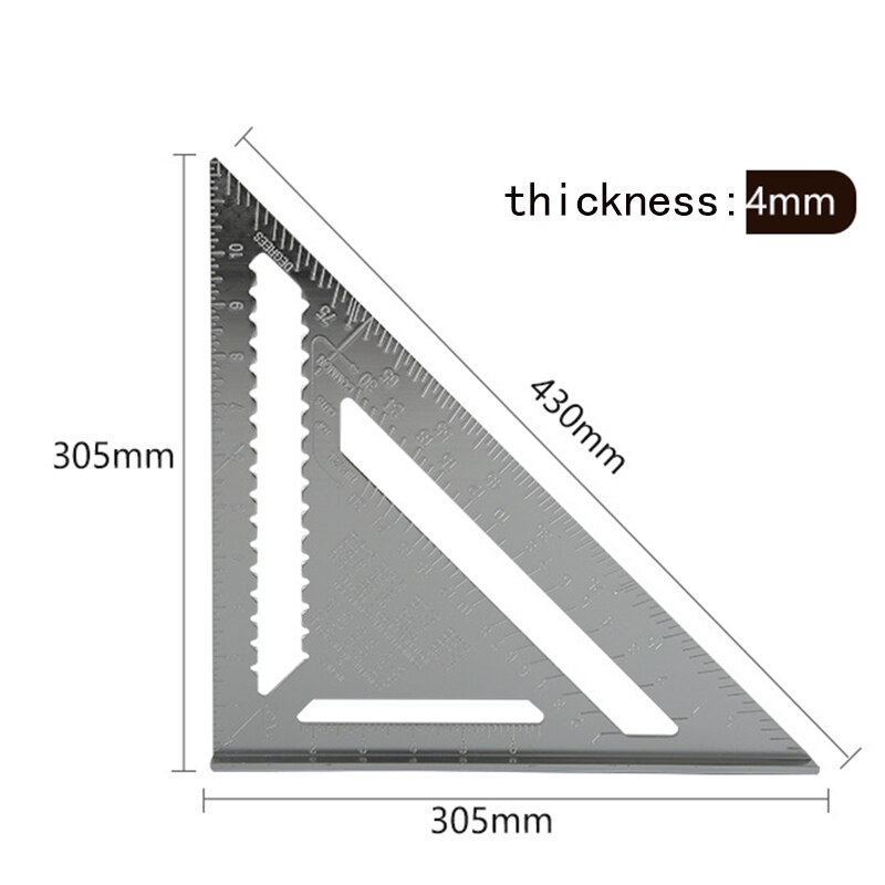KALAIDUN Triangle Angle Ruler Squares Triangular Measuring Ruler Woodwork Angle Protractor Trammel Gauge Measuring Tool