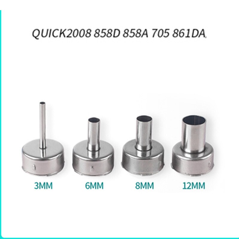 Snabb 3mm 6mm 8mm 12mm munstycken luftpistol lod byt huvud för snabb 858d 858a 705 luftlödningssvetsmunstycken