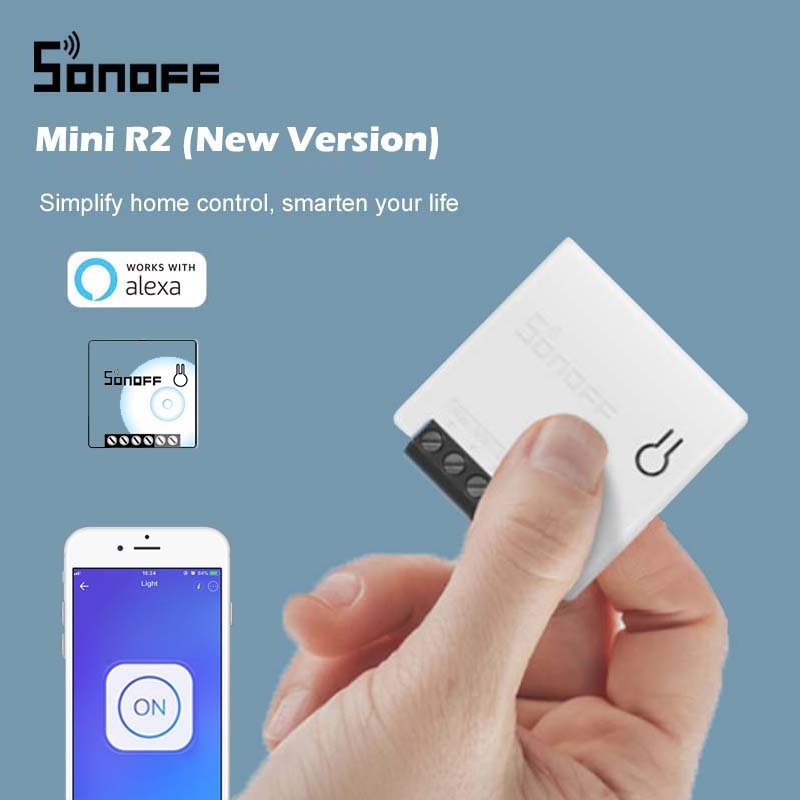 SONOFF MINIR2 Two-way Wifi Mini Switch Timer Wireless Switches Smart Home Automation Compatible with eWelink Alexa Google Home