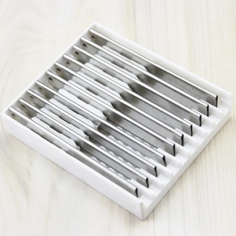 10 Stuks Veiligheid Haar Mes Scheermesjes Kapper Rvs Kappers Trimmer Dunner Snijmes Salon Scheermes