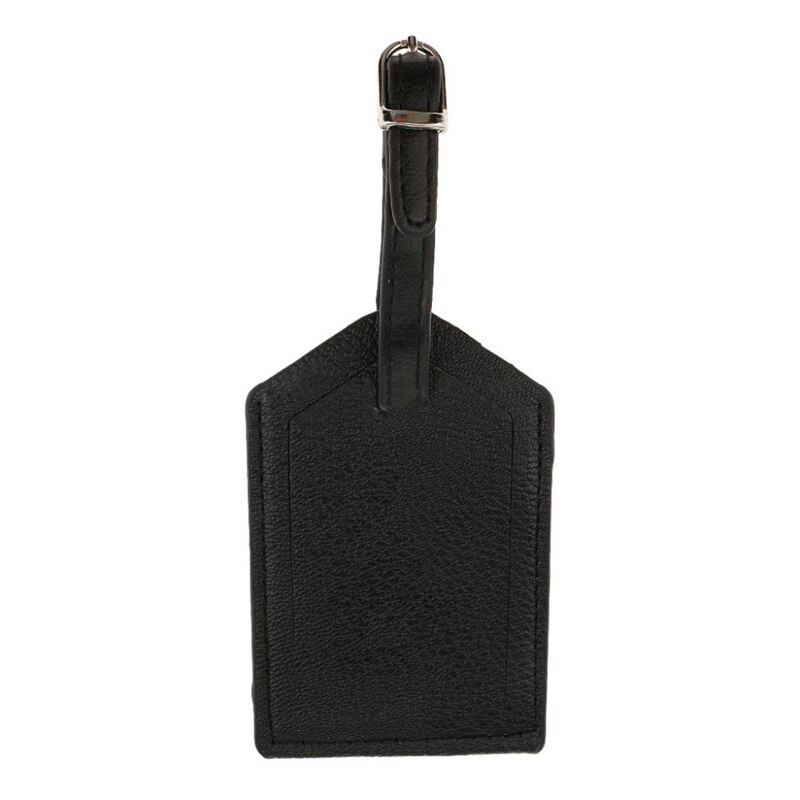 Etichetta per bagagli in pelle valigia da viaggio nome indirizzo ID etichetta per bagagli indirizzo indirizzo etichette per imbarco portatili accessori da viaggio: nero